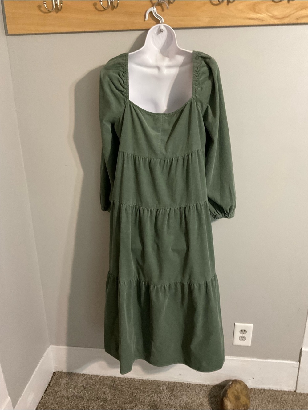 ASOS Design Sage Lightweight Corduroy Tiered Maxi Dress Size 14 - Picture 3 of 7